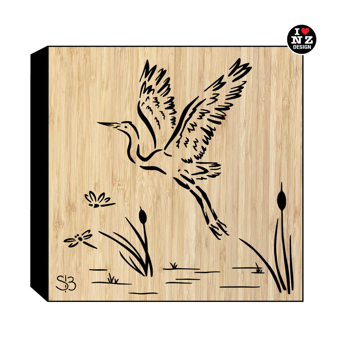 Bamboo Art Block - Heron in Flight