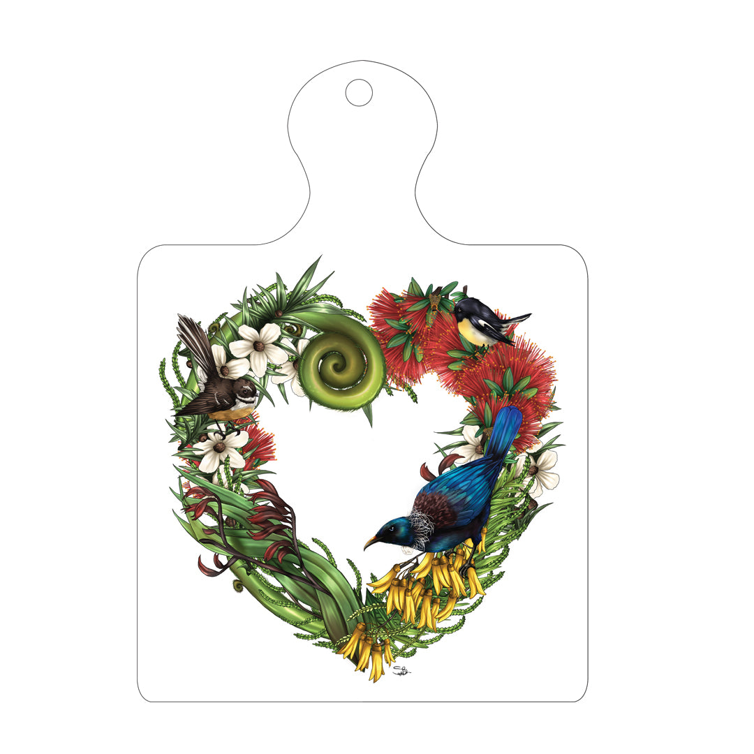 Trivet - Birds & Flora Heart