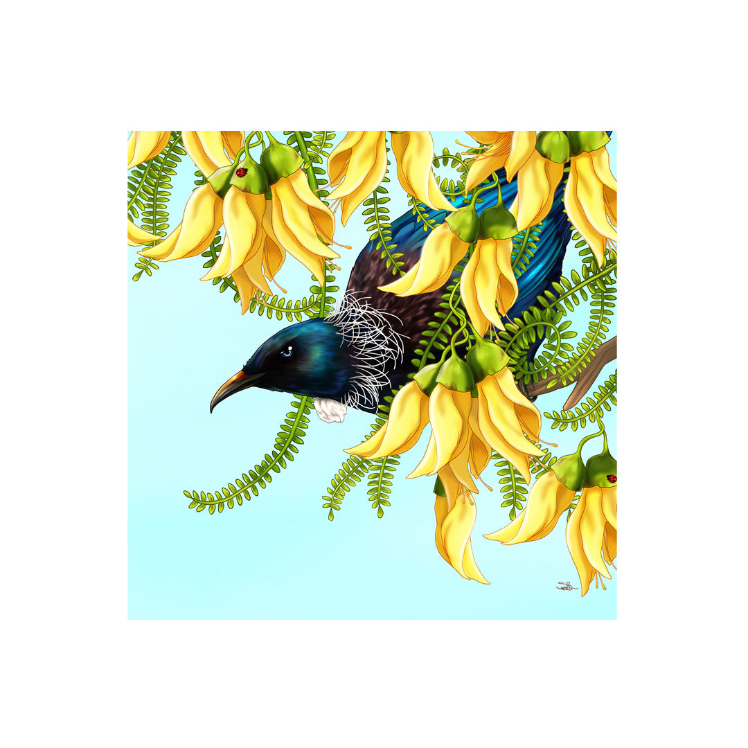 Tile - Tui in Kowhai