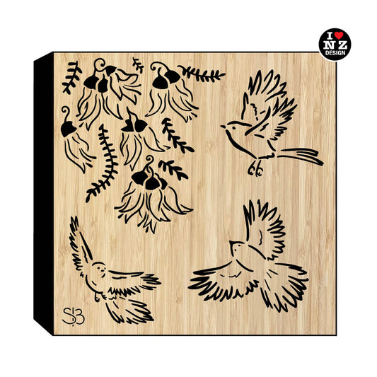 Bamboo Art Block - Fantails in Flight