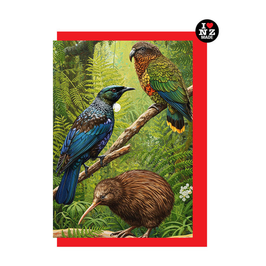 Kiwi, Tui, and Kea