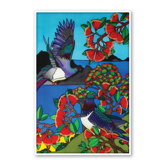Large Framed Canvas Print - Wood Pigeon