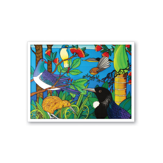Framed Canvas Print - NZ Birds