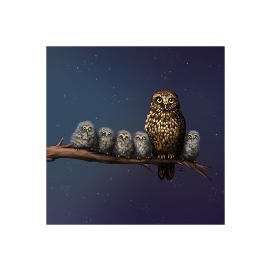 LED Canvas - Morepork Family