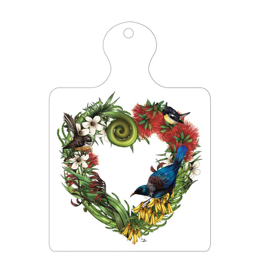 Trivet - Birds & Flora Heart