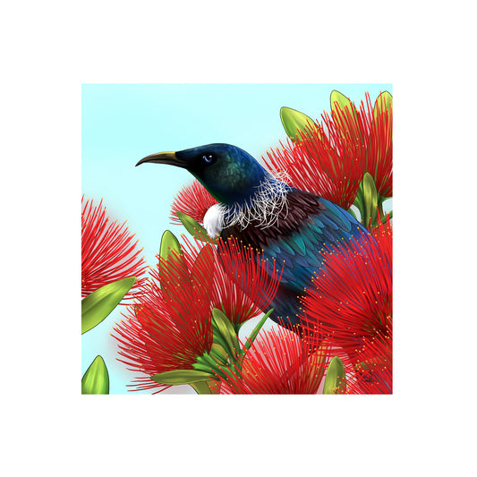 Tile - Tui in Pohutukawa