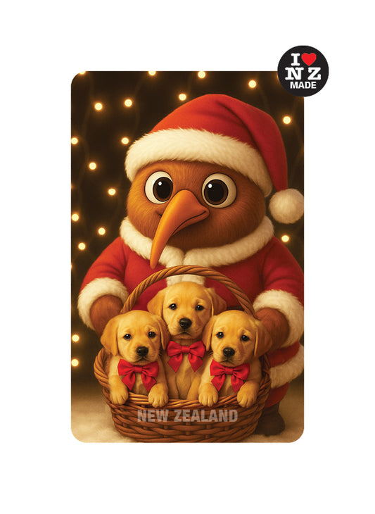 Dougie Santa with Puppies