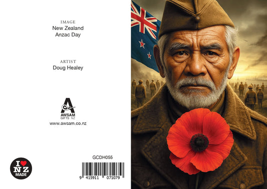Doug Healey Greetings Card with C6 Red Envelope - Anzac Day